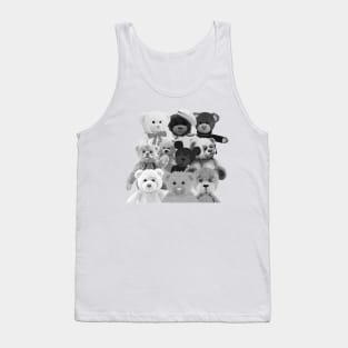 Teddy bear - lots of teddy bears - black and white Tank Top